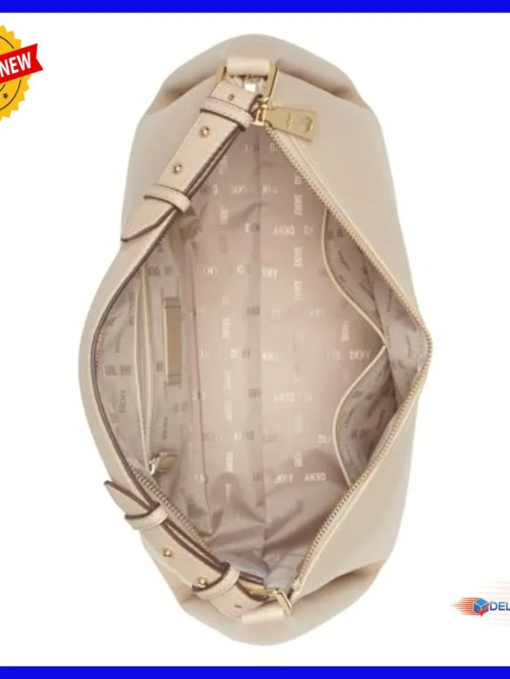 Lightweight Hobo Bag with Top Zip, Shoulder Strap, One Size